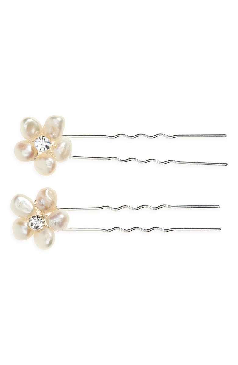 Brides & Hairpins Rosalie Set of Hair Pins, Main, color, Silver