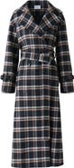 Akris punto Plaid Double Face Wool Blend Trench Coat