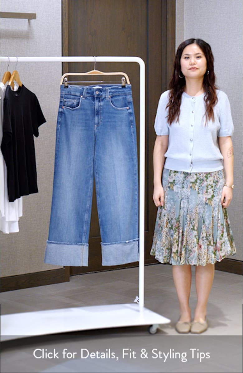 Sasha Cuffed High Waist Ankle Wide Leg Jeans, sales video thumbnail