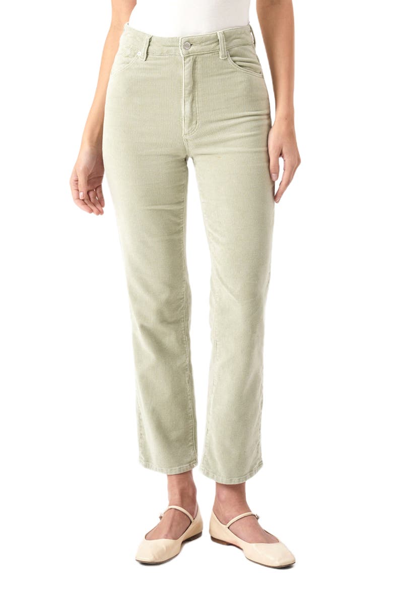 Original High Waist Stretch Corduroy Straight Leg Ankle Pants, Main, color, KHAKI CORD