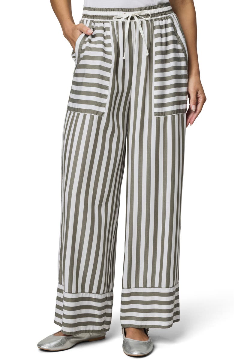 Splendid Ella Stripe Drawstring Pants, Main, color, Soft Green/ White