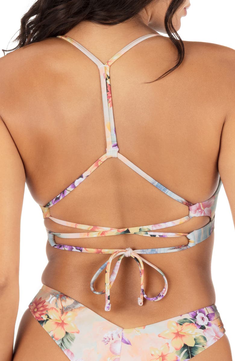 Hurley Scenic Sunset Racerback Bikini Top, Alternate, color, Shell Pink Multi