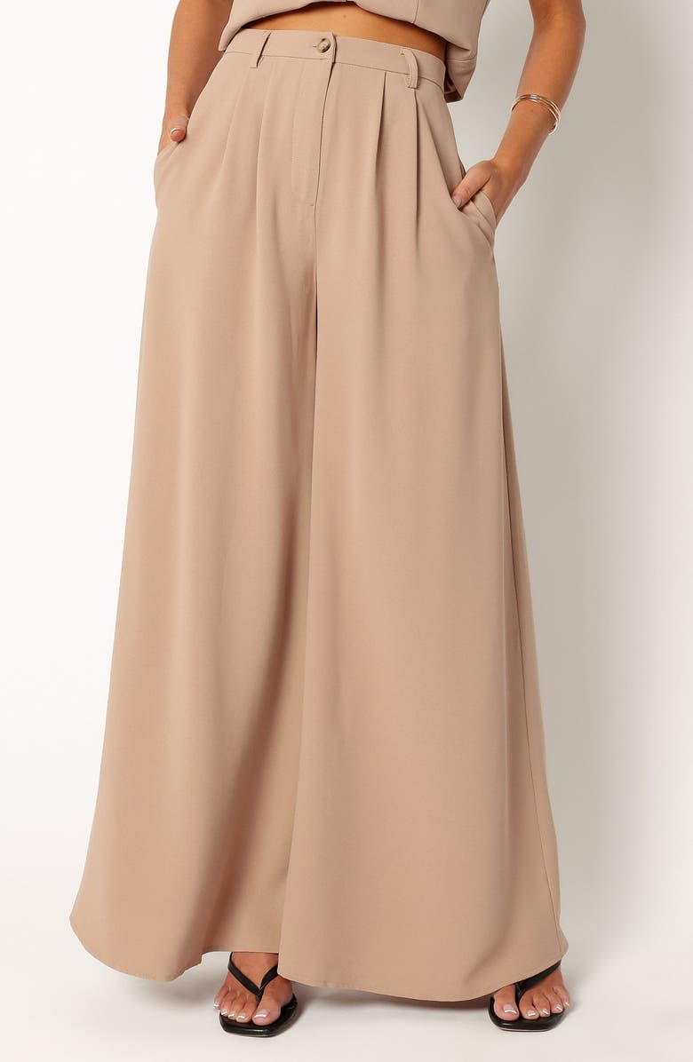 Petal & Pup Camille Vest & Wide Leg Pants Set, Alternate, color, Beige