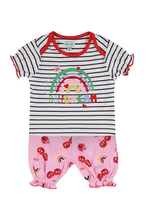 Organic Cotton Cherry Print Top And Legging Set (Baby)