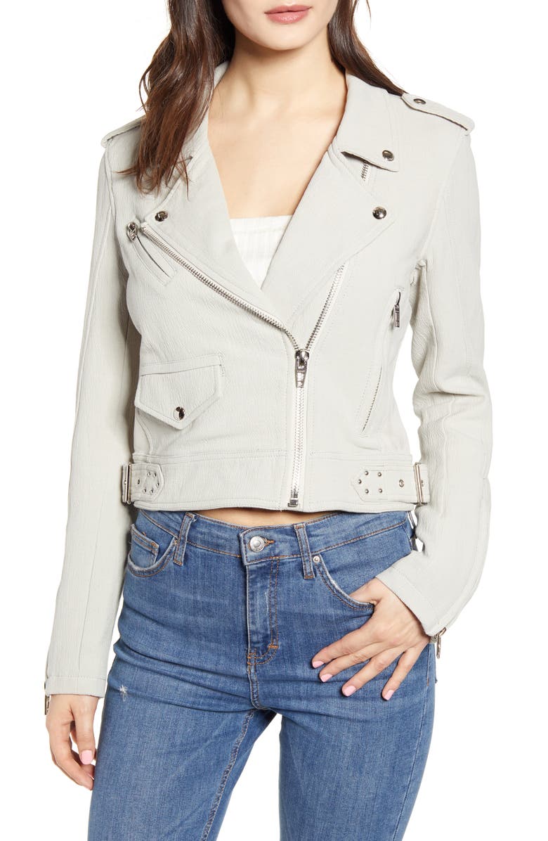 BLANKNYC Textured Cotton Moto Jacket, Alternate, color, 