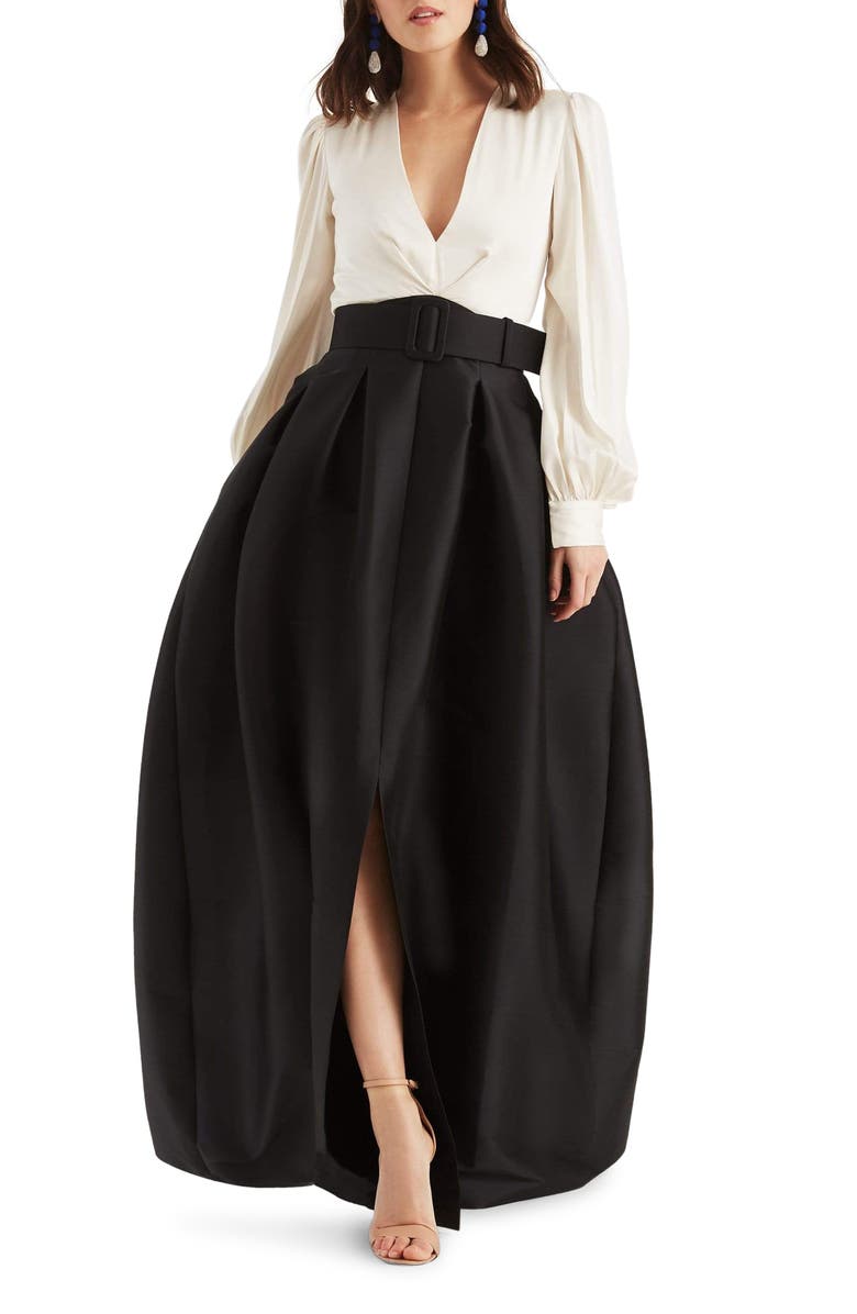 Sachin & Babi Zoe Long Sleeve Gown, Main, color,