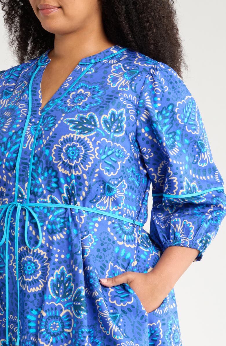 SUGARLIPS Kenner Floral Cotton Midi Dress, Alternate, color, 