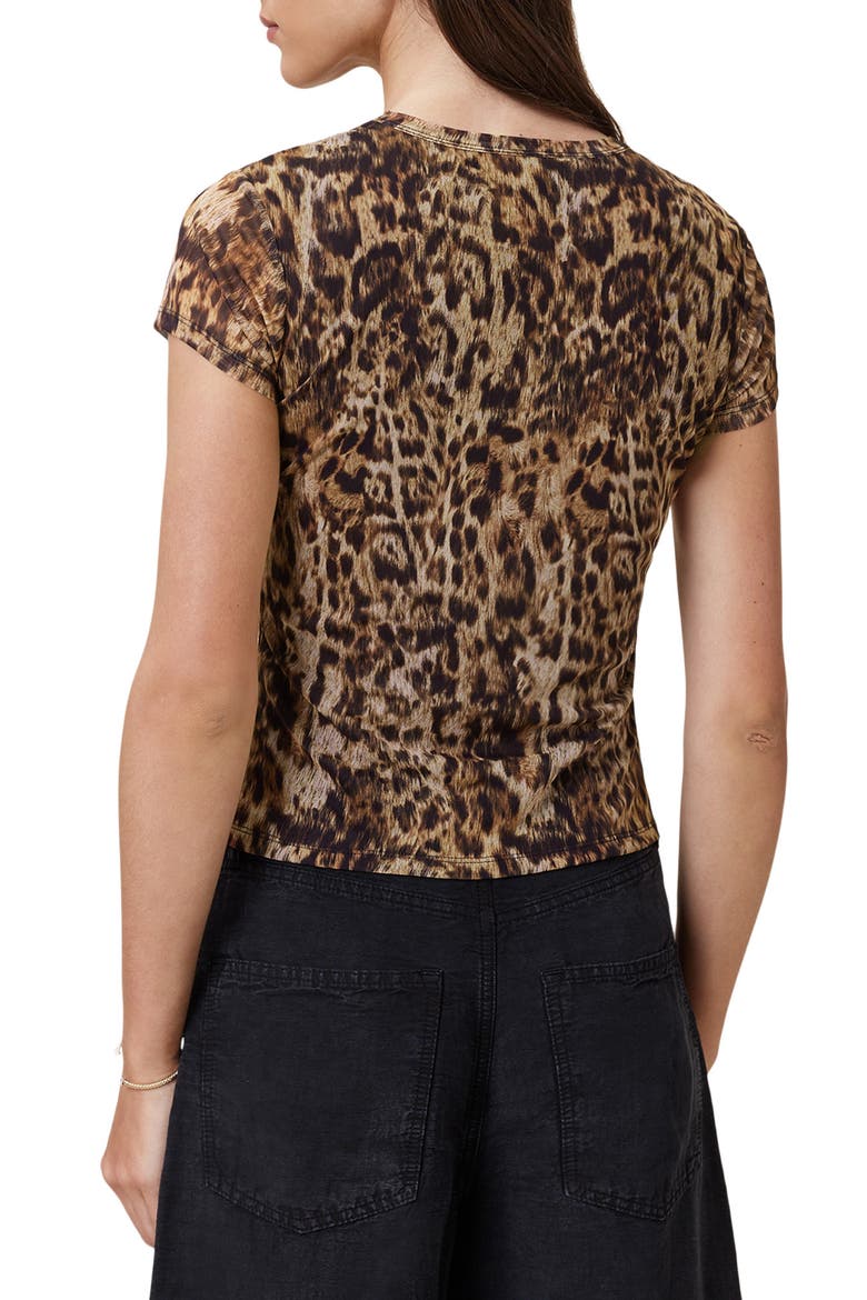 Ellie Leopard Print Mesh T-Shirt, Alternate, color, EVIA GOLDEN BROWN