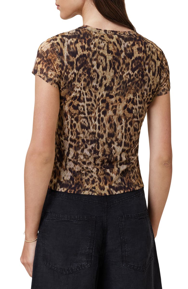 AllSaints Ellie Leopard Print Mesh T-Shirt, Alternate, color,