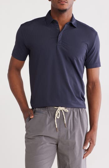 Vintage 1946 Metal Vent Jacquard Performance Golf Polo In Navy