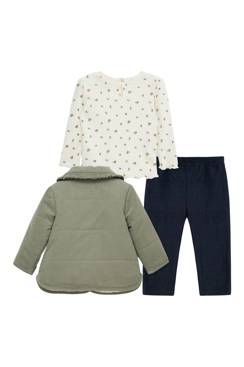 Corduroy Jacket, T-Shirt & Leggings Set, Alternate, color, GREEN