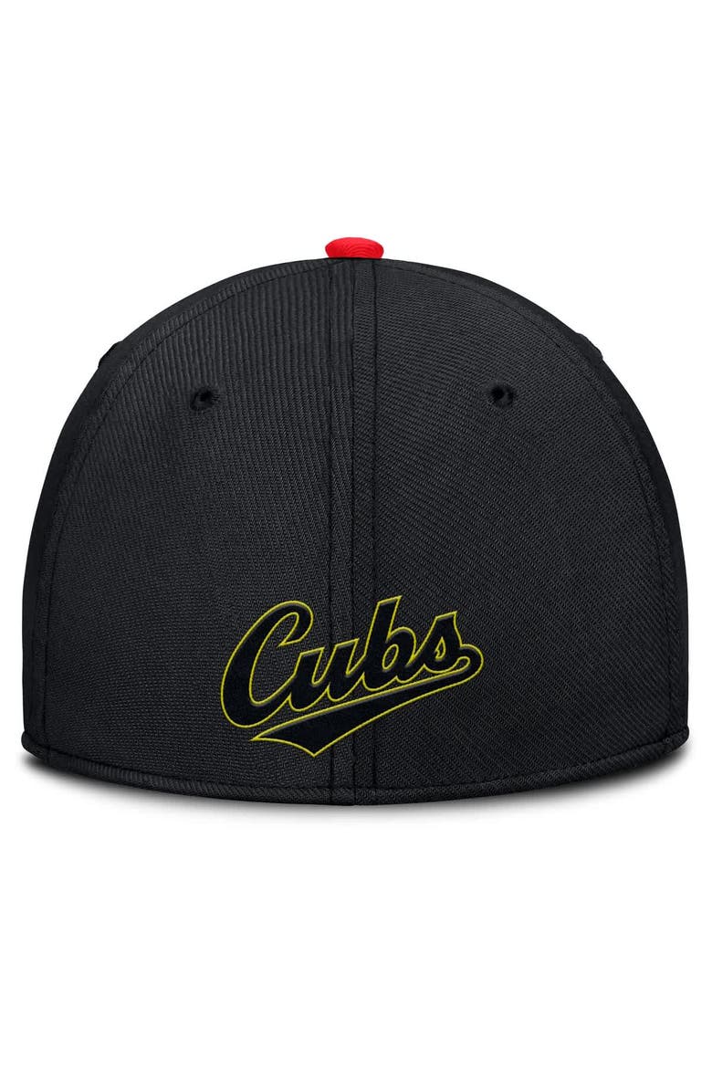 Men's Nike Crimson/Black Chicago Cubs Neon 90s Rise SwooshFlex Hat, Alternate, color, Crimson