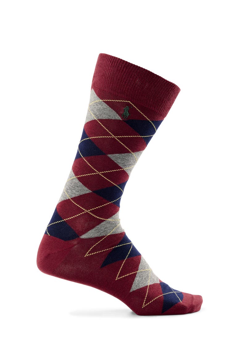 Big & Tall 3-pk Argyle Dress Socks, Alternate, color, NEW WINE