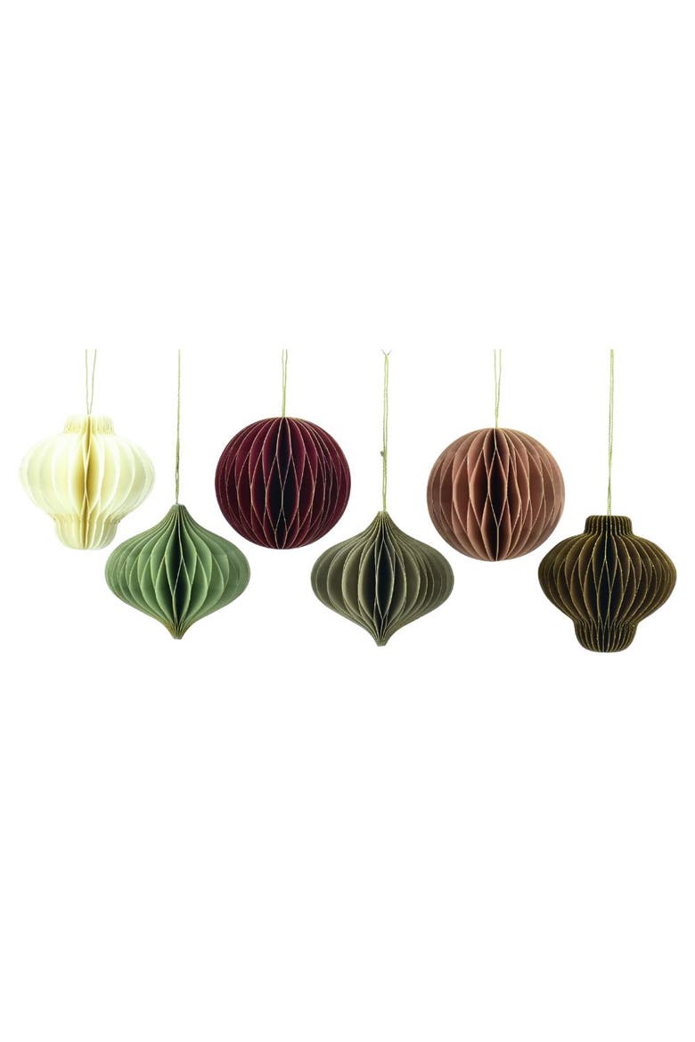 Mini Paper Honeycomb Assorted Ornament, Main, color, Mauve, Light Green, Crème