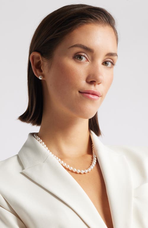Nordstrom Akoya Pearl Stud Earrings In Gray