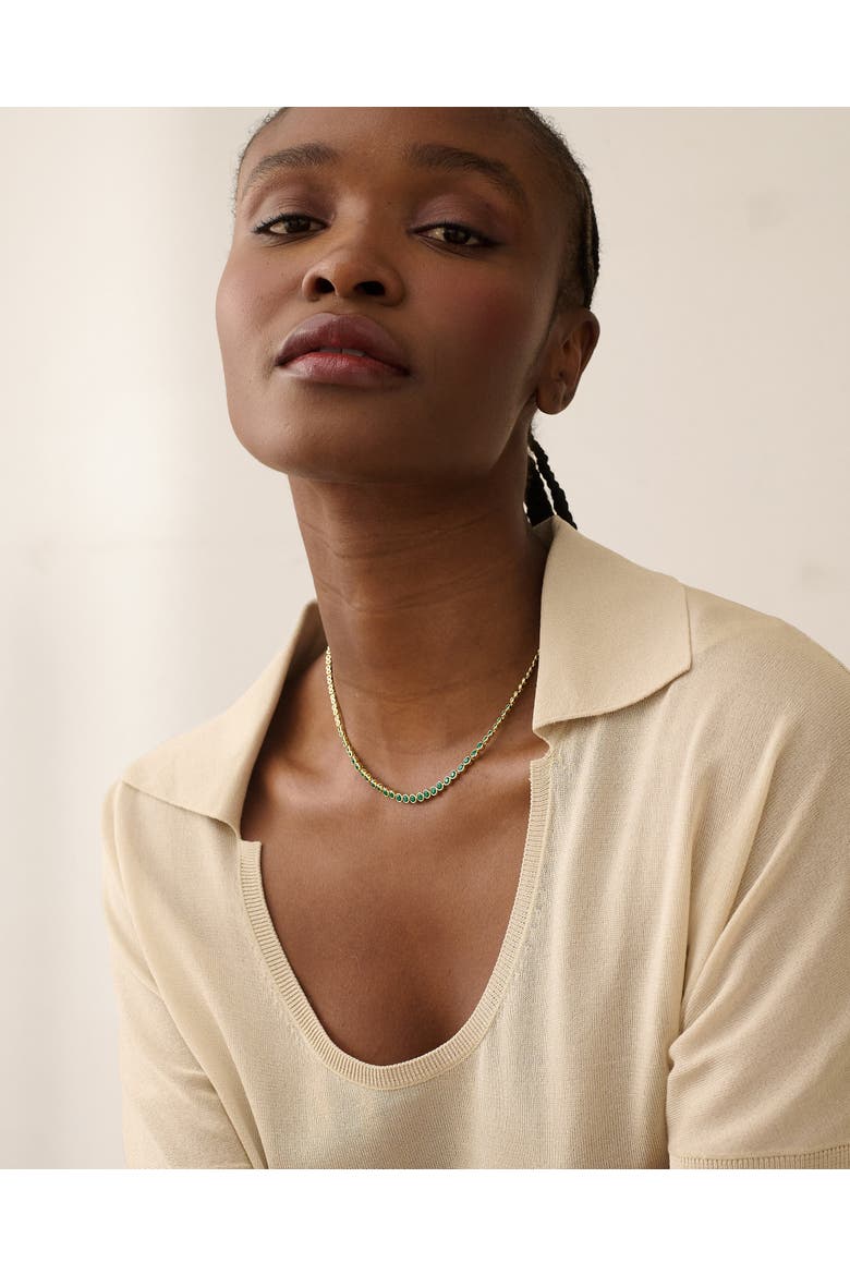 Serena Tennis Necklace, Alternate, color, Green