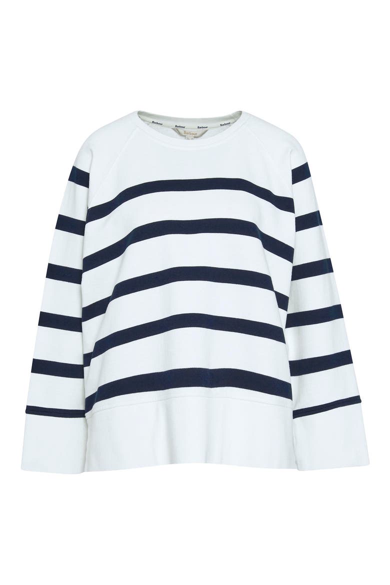 Delaney Stripe Cotton Fleece Sweatshirt, Alternate, color, CLOUD STRIPE