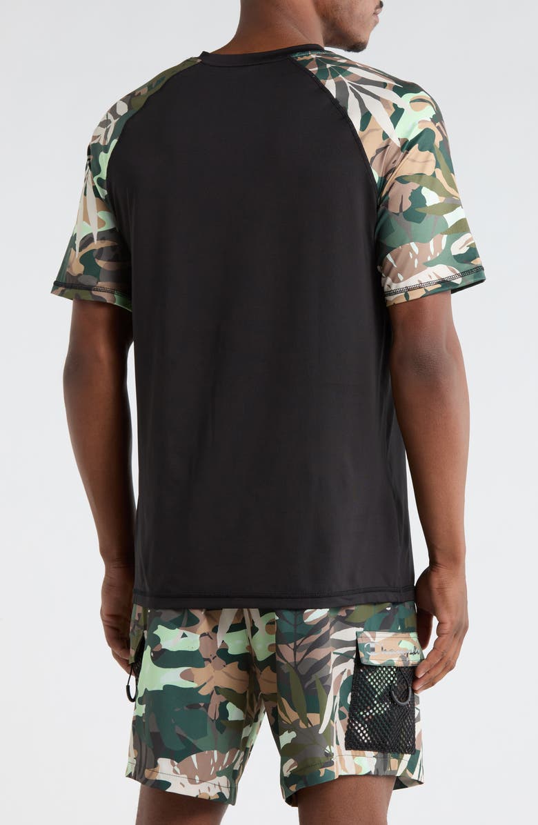 Champion Printed Short Sleeve Rashguard Top, Alternate, color, Black