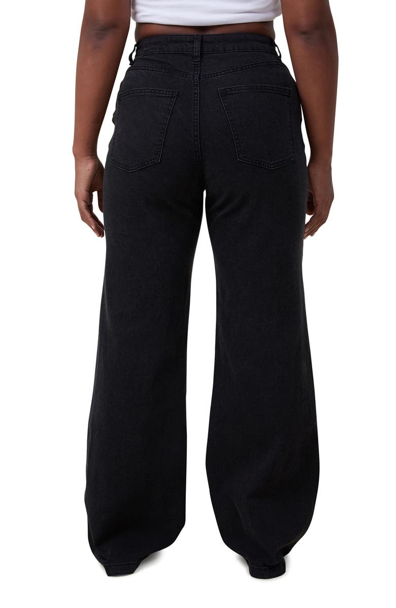 Cotton On Women's Curvy Stretch Wide Jean, Alternate, color, Graphite Black