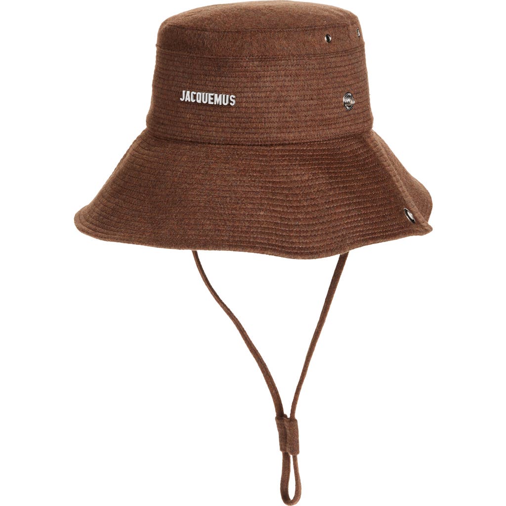 Jacquemus Le Bob De-nîmes Bucket Virgin Wool Bucket Hat In Brown