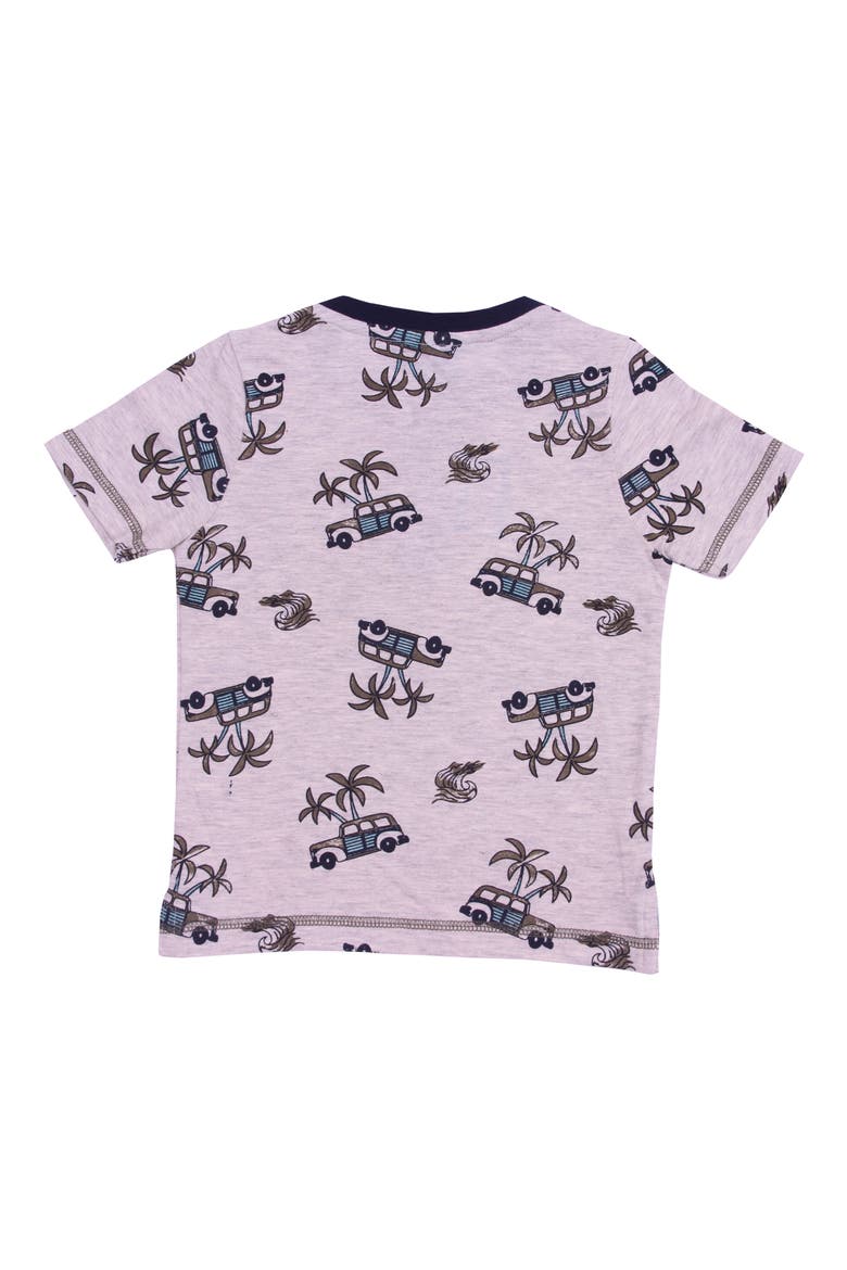 Kids' Retro Car Print Pocket Henley Graphic Tee, Alternate, color, OATMEAL