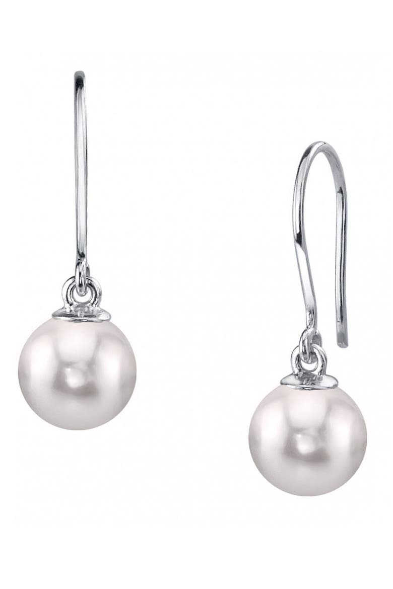 White Akoya Pearl Linda Earrings, Main, color, White Gold