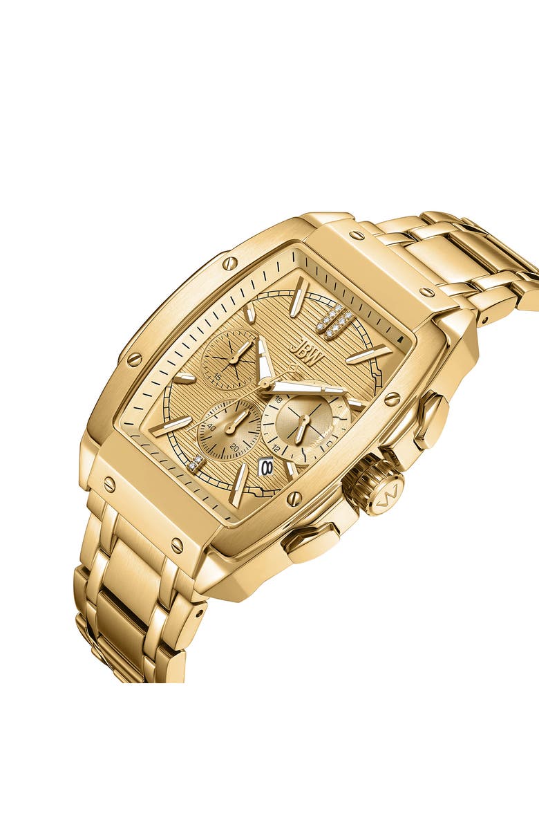 JBW Echelon Diamond Bracelet Strap Chronograph Watch, 41mm x 12mm, Alternate, color, 18K Gold