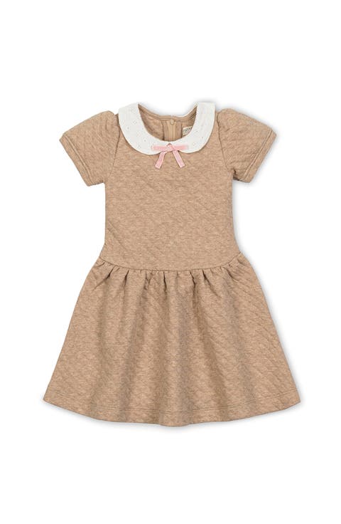 Kids' Short Sleeve Quilted Dress with Eyelet Collar (Toddler, Little Kid and Big Kid)