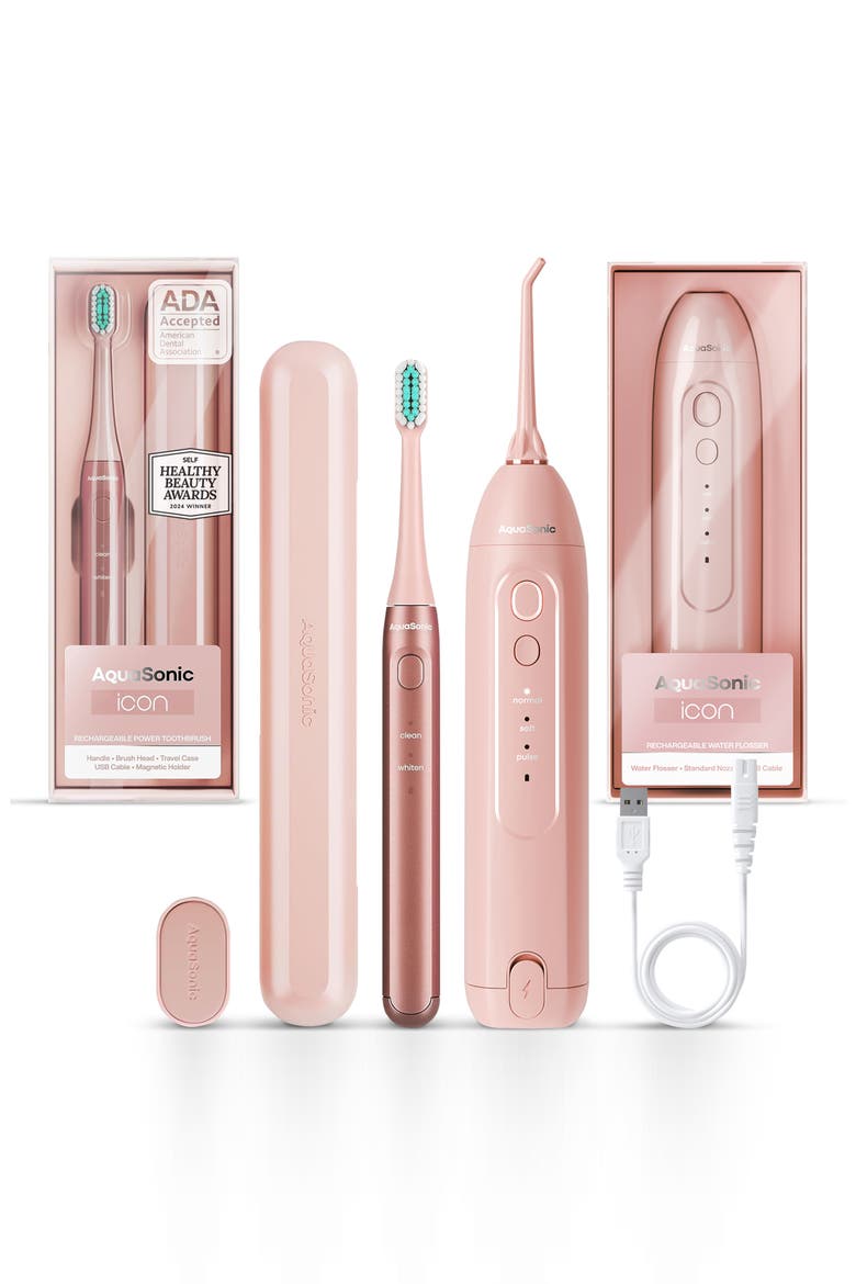 Icon Electric Toothbrush & Water Flosser Bundle Set, Main, color, BLUSH