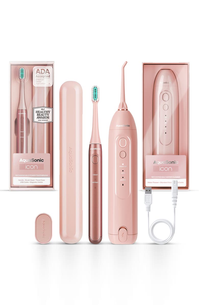 AQUASONIC Icon Toothbrush & Water Flosser Bundle Set, Main, color,