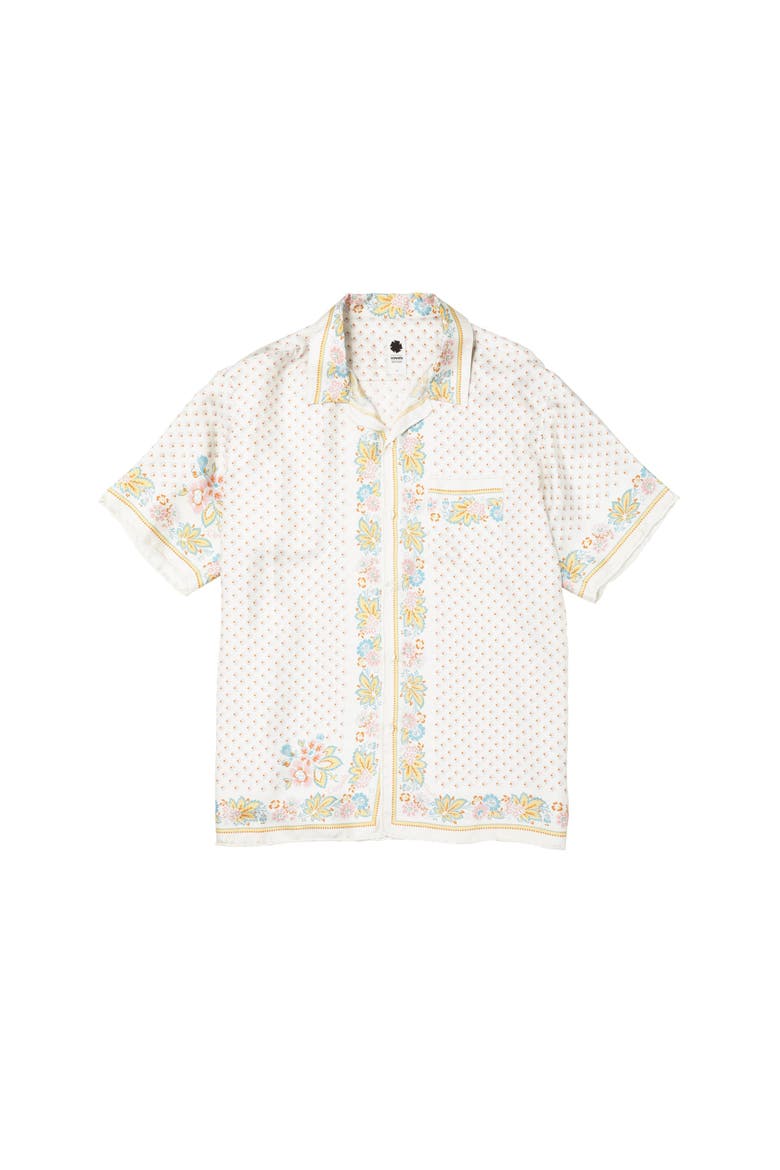 Short Sleeve Silk Scarf Shirt, Main, color, Ivory