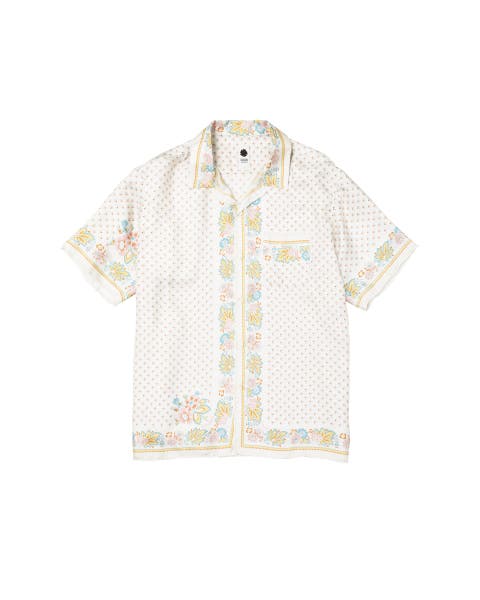 Short Sleeve Silk Scarf Shirt