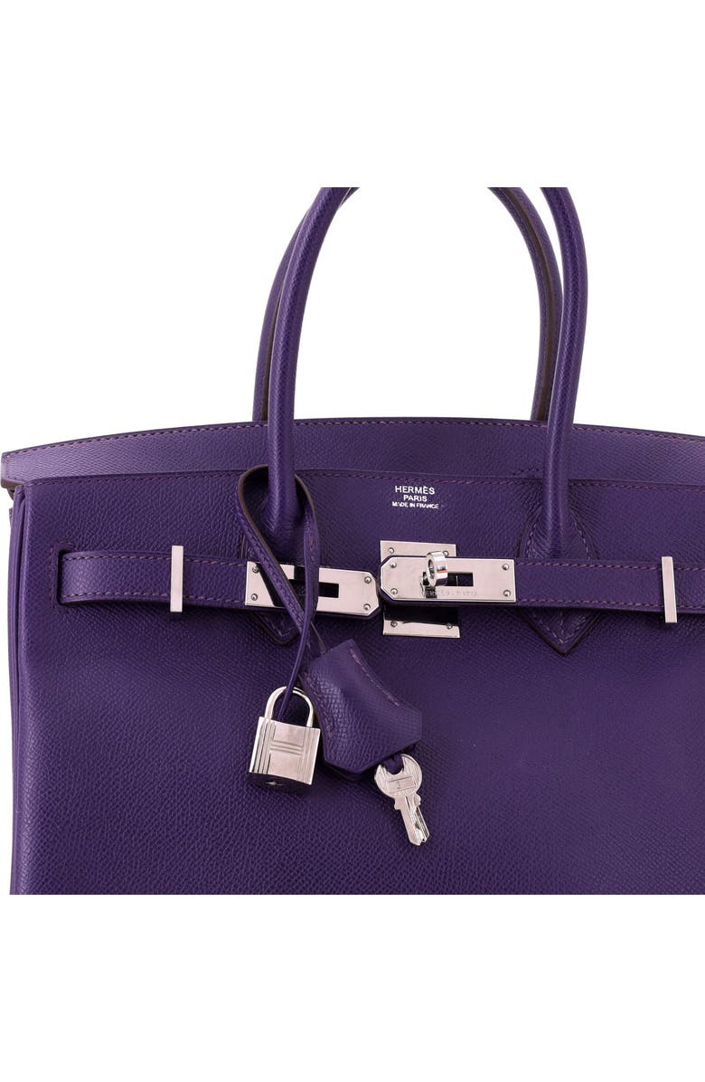 Pre-Owned Hermes Birkin Handbag Purple Epsom with Palladium Hardware 30, Alternate, color, Iris