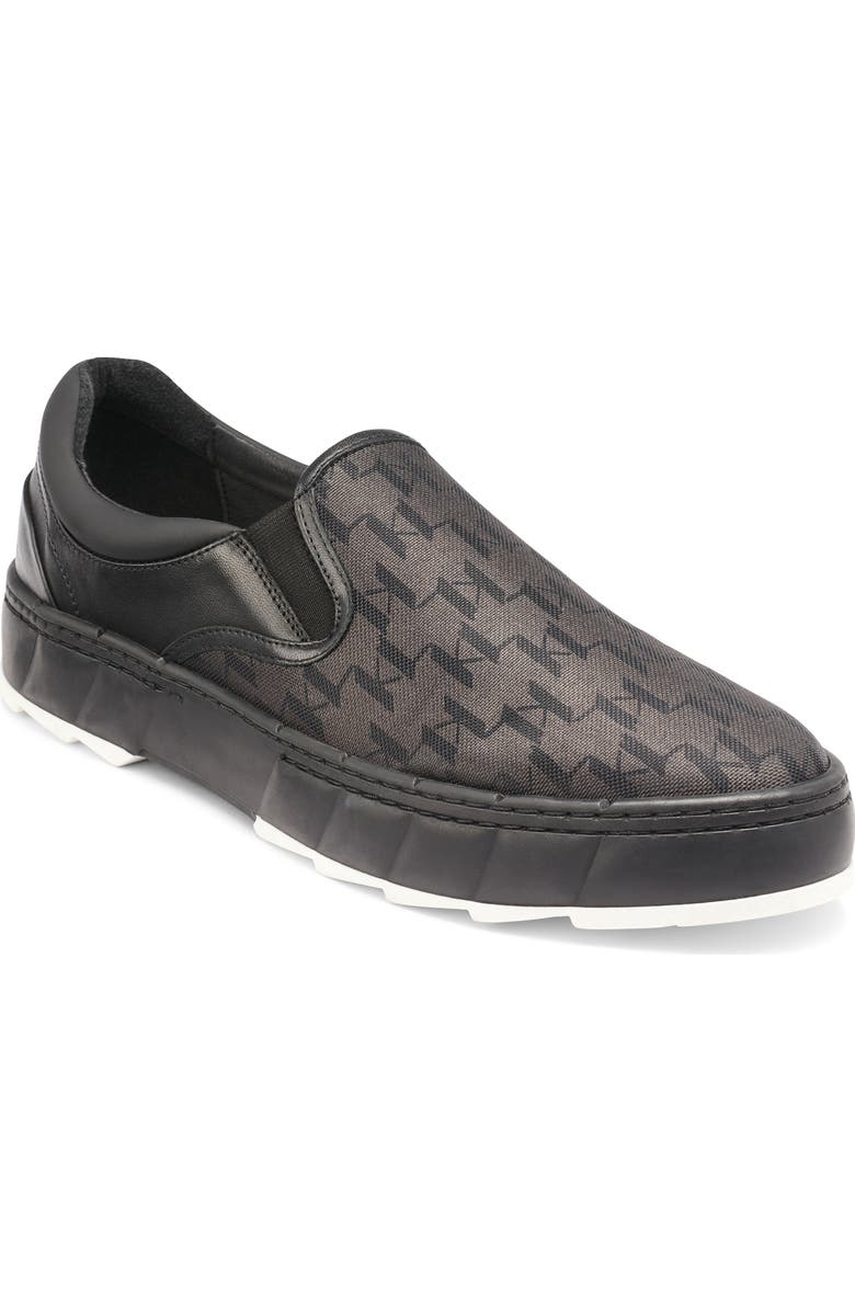 KARL LAGERFELD PARIS Leather & Nylon Slip-on Sneaker, Main, color,