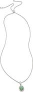 SAVVY CIE JEWELS Sterling Silver Jade & Cubic Zirconia Pendant Necklace