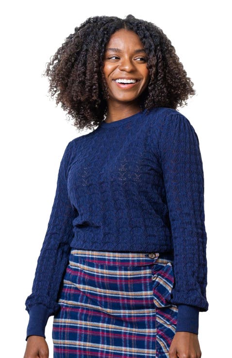 Women's Organic Pointelle Sweater