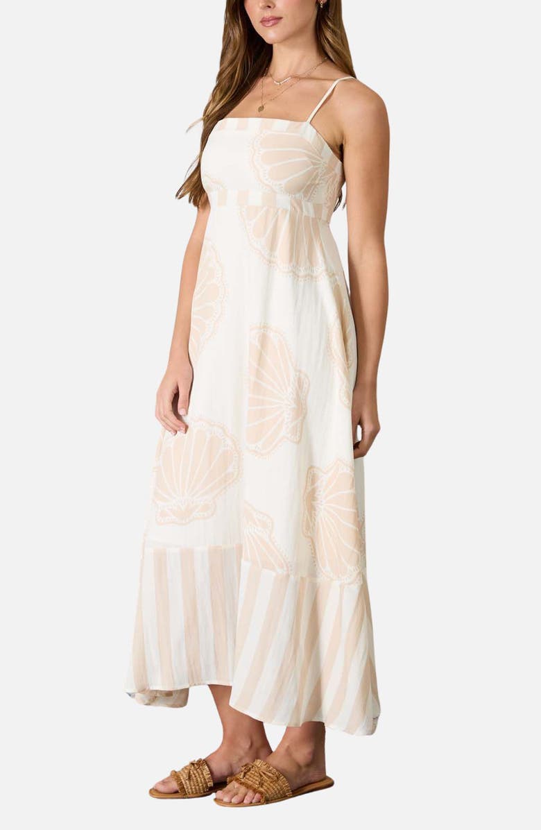 Blu Pepper Shell Print Midi Sundress, Alternate, color, 
