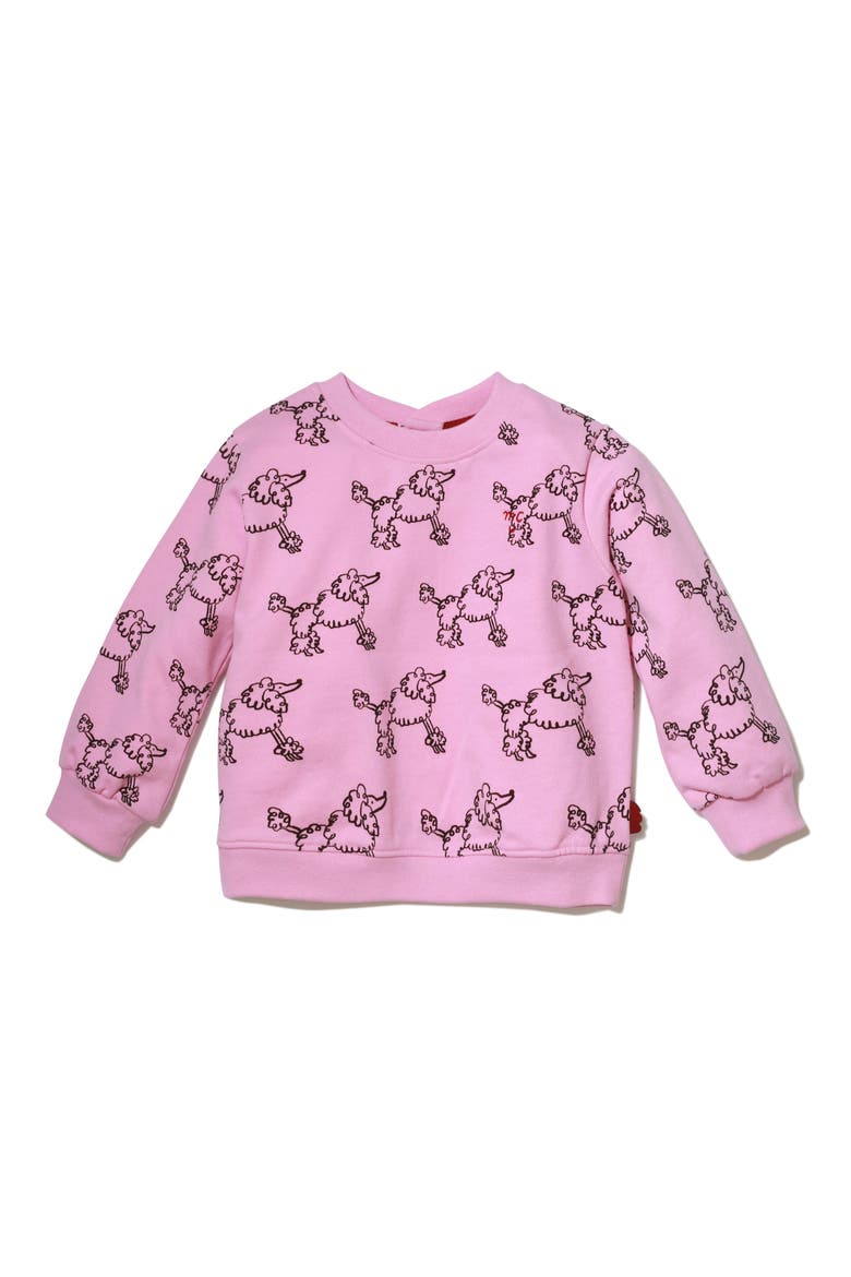 Poodle Print Sweatshirt, Main, color, BONBON/ PRINT