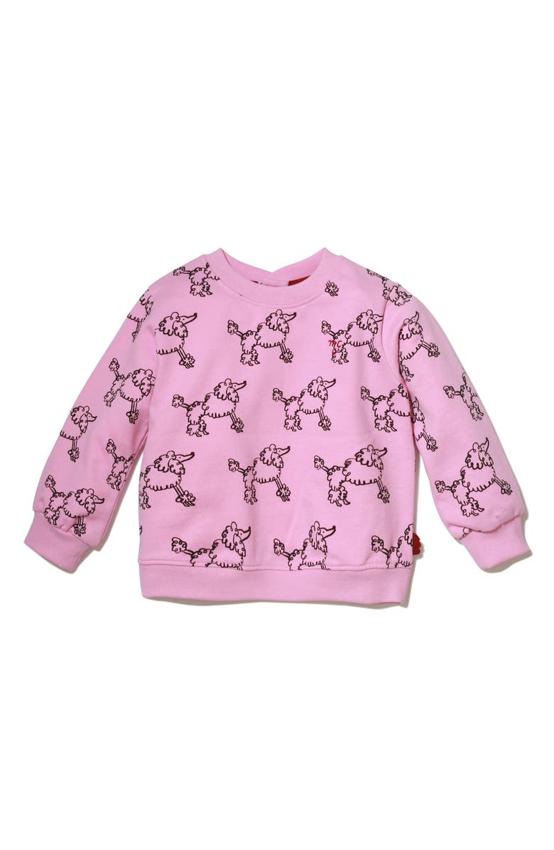 Mon Coeur Poodle Print Sweatshirt, Main, color, Bonbon/ Print