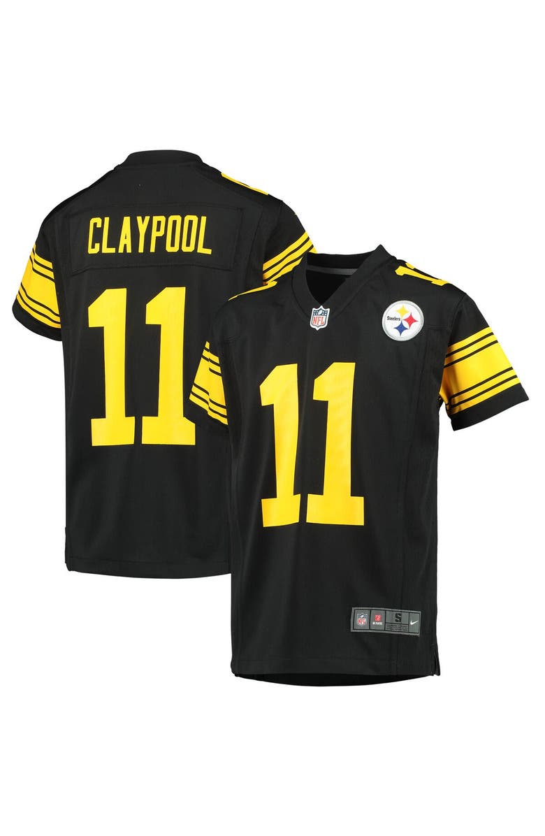 Nike Youth Nike Chase Claypool Black Pittsburgh Steelers Alternate Player Game Jersey, Main, color, 
