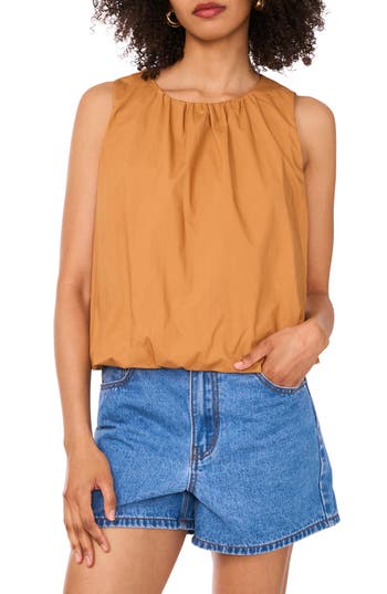 1.state Sleeveless Bubble Top In Brown