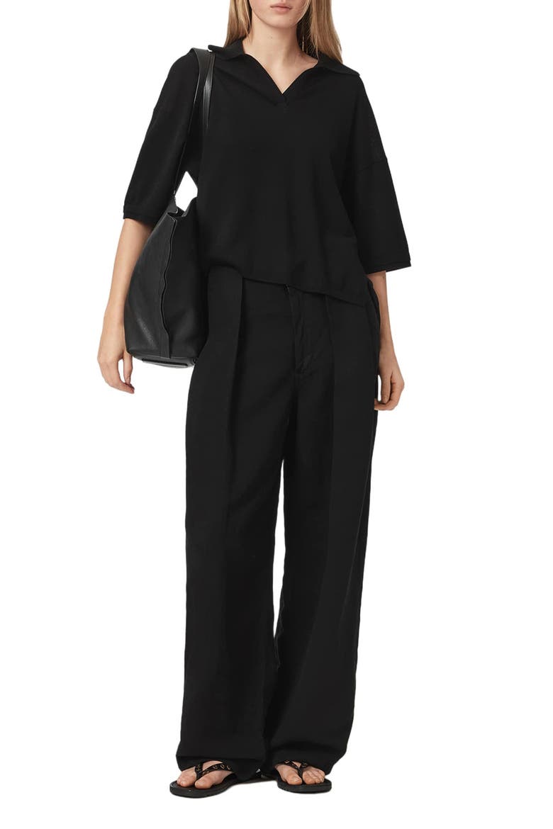 Bern Merino Wool Polo, Alternate, color, BLACK