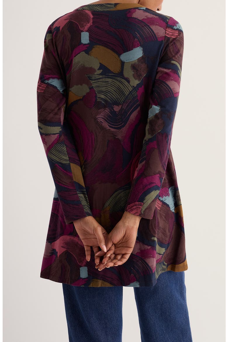 Wreathe A-Line Jersey Tunic, Main, color, LELANT ABSTRACT INKWELL