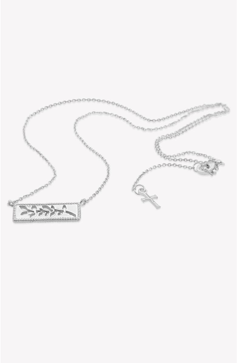 Rizen Jewelry Olive Branch Necklace, Alternate, color, Sterling Silver