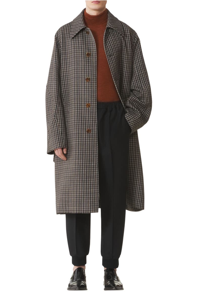 Lanvin Checked Wool Car Coat, Main, color, Multicolour