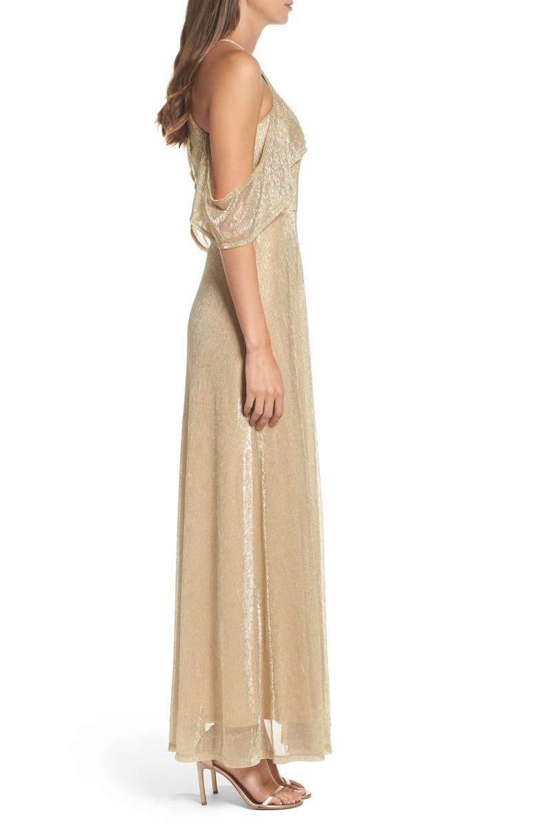 Lulus Cold Shoulder Gown, Alternate, color,
