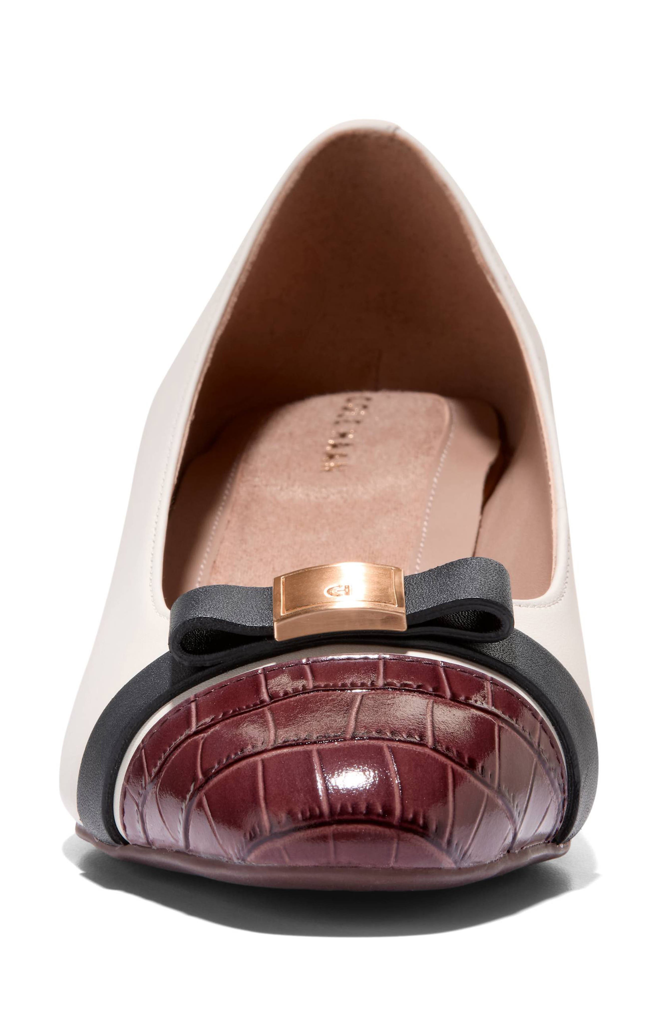 Cole Haan Go-To Malta Bow Wedge Pump, Alternate, color, Powder Leather