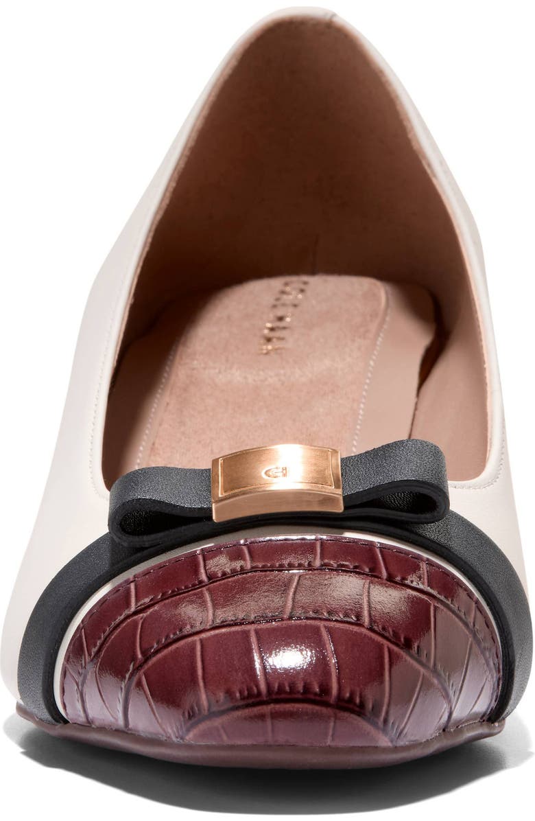 Cole Haan Go-To Malta Bow Wedge Pump, Alternate, color, Powder Leather