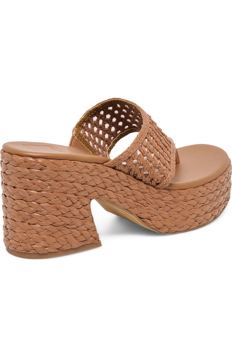 Dolce Vita Ripple Raffia Platform Sanda, Alternate, color, Mid Brown Raffia