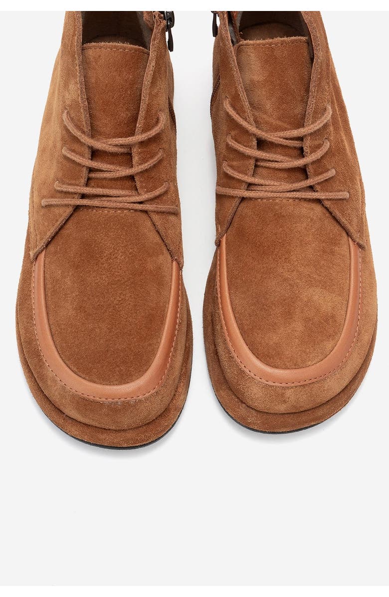 Forever & Always Shoes Martas Leather Zip Boot, Alternate, color, Cognac Suede